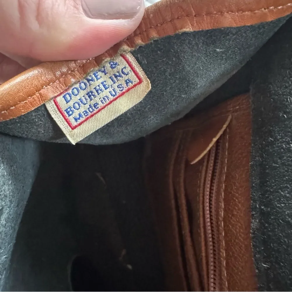 Vintage Dooney & Bourke Two Toned Black Brown Leather Essex Crossbody Purse